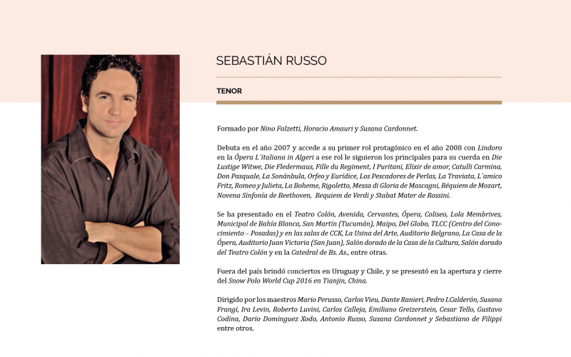 Sebastián Russo, el tenor de La Traviata