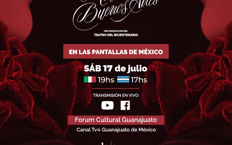 La ópera tango de producción sanjuanina “María De Buenos Aires” se podrá ver en las pantallas de México