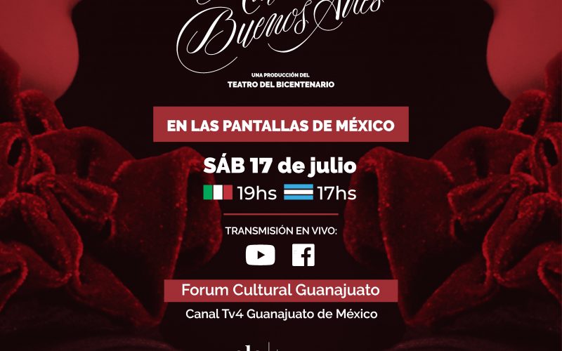 La ópera tango de producción sanjuanina “María De Buenos Aires” se podrá ver en las pantallas de México